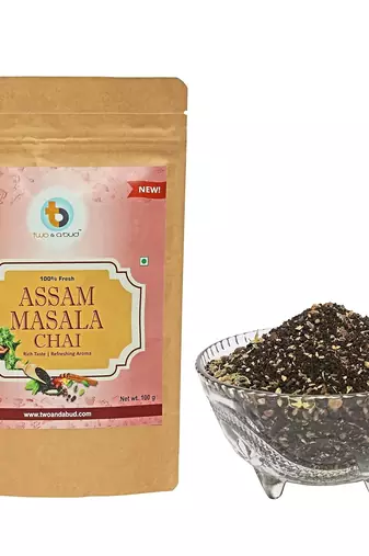 Two & A Bud Assam Masala Chai | Strong flavour | Boosts Immunity | Enriched with 6 spices (100g)