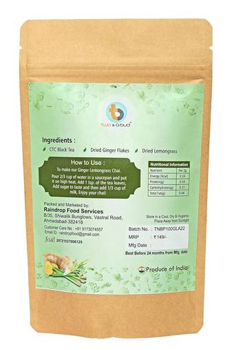 Ginger Lemongrass Premium Chai | Strong flavour | Boosts Immunity | Enriched with spices (100g)
