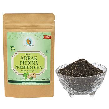 Adrak Pudina Premium Chai | Strong flavour | Boosts Immunity | Enriched with spices (100g) 1
