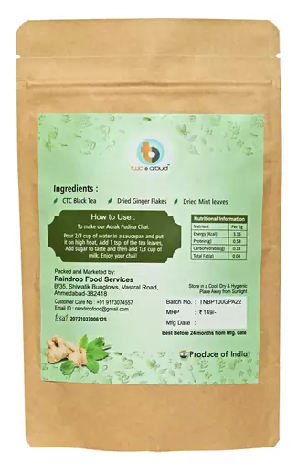 Adrak Pudina Premium Chai | Strong flavour | Boosts Immunity | Enriched with spices (100g)