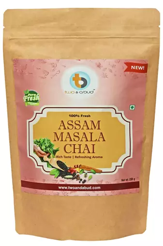 Two & A Bud Assam Masala Chai | Strong flavour | Boosts Immunity | Enriched with 6 spices (250g)