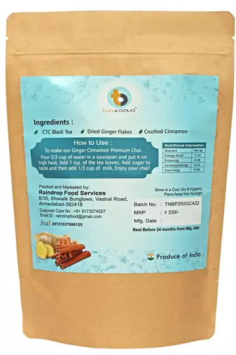 Ginger Cinnamon Premium Chai | Strong flavour | Boosts Immunity | Enriched with spices (250g)