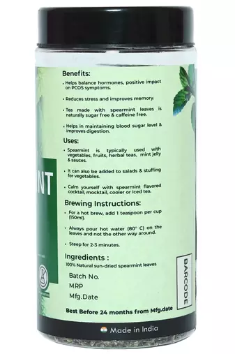 Spearmint Tea|Helps in PCOD, PCOS, Hormonal imbalance and reduces unwanted facial hair|60 g-30 cups