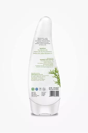 99% Pure Natural Tea Tree Aloe Vera Gel For All Types Of Skin & Hair To Hydrate and Soothes Irritated Skin