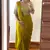 olive chinnon silk embroidered ready-to-wear saree