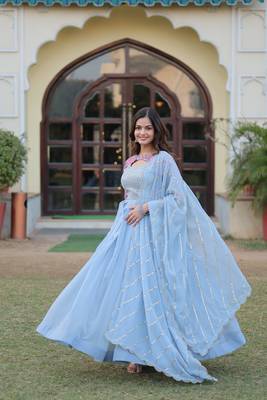 PREMIUM DESIGNER READYMADE GOWN WITH DUPPTA 3