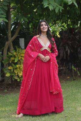 Premium Readymade Alia Cut Gown With Dupatta Set  3