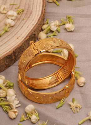 Traditional Gold-Plated Alloy Bangles Set 3