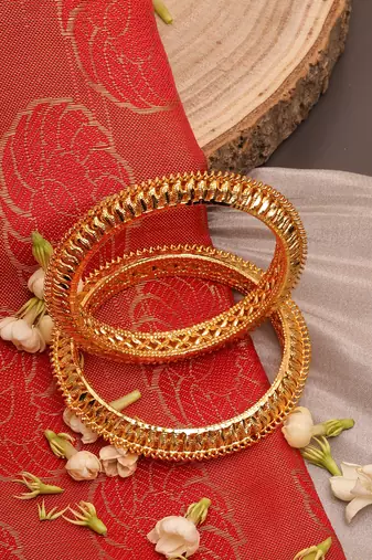 Gold-Plated Bangles Set Of 2