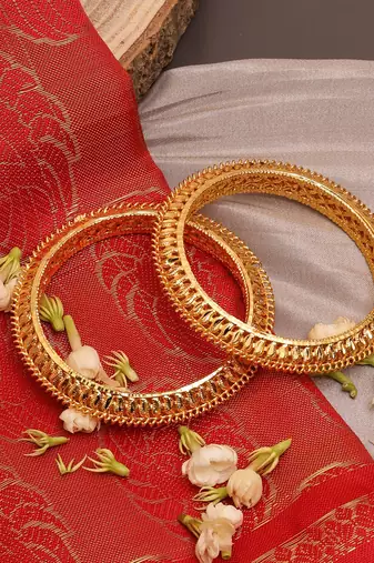 Gold-Plated Bangles Set Of 2