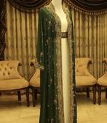 Green and White Eid Kaftan for Women