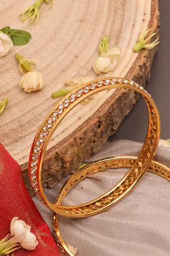 White Gold-Plated Bangles Set