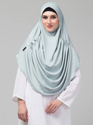 Nazneen front gather & pleated with Cristal stone ready to wear prayer Hijab 1