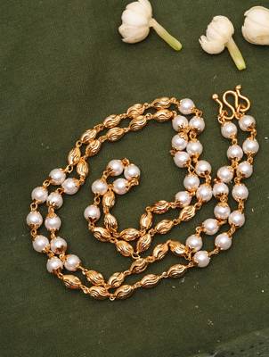 White Gold Beaded Necklace 3