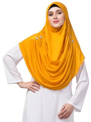 Nazneen front gather & pleated with Cristal stone ready to wear prayer Hijab 1
