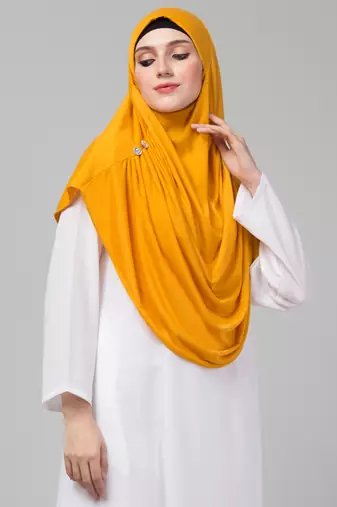 Nazneen front gather & pleated with Cristal stone ready to wear prayer Hijab