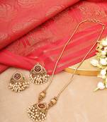 Gold Plated Necklace Set With Earrings