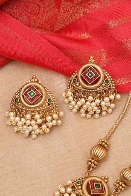 Gold Plated Necklace Set With Earrings 2