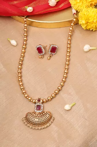 Long Necklace Set with Earrings