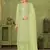 Green georgette sequins work semi-stitched pakistani trouser suit