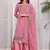 Pink georgette embroidered semi-stitched pakistani suit
