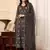 Brown georgette embroidered semi-stitched pakistani suit