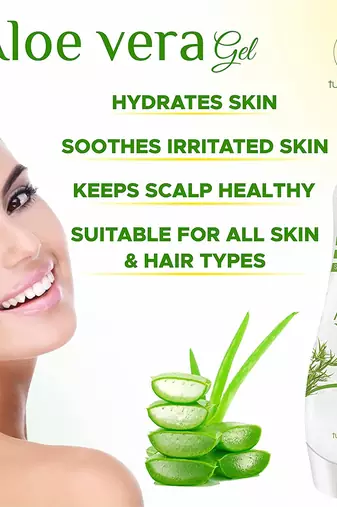 99% Pure Natural Tea Tree Aloe Vera Gel For All Types Of Skin & Hair To Hydrate and Soothes Irritated Skin