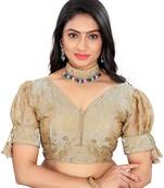 Golden Heavy Zimichoo Fancy Balloon Sleeves With 3 Julla Readymade Blouse
