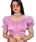 Pink Heavy Soft Organza Short Puff Sleeves Readymade Blouse