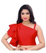 Red Malay Satin Plain Readymade Blouse