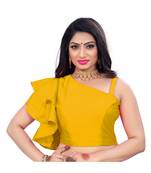 Yellow Malay Satin Plain Readymade Blouse