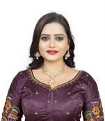Wine Heavy Malay Satin Silk Full Embroidery Work  Readymade Blouse
