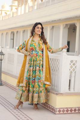 PREMIUM READYMADE GOWN WITH DUPATTA SET  1