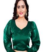 Green Heavy Soft Organza Plain Readymade Blouse