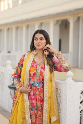 PREMIUM READYMADE GOWN WITH DUPATTA SET  5
