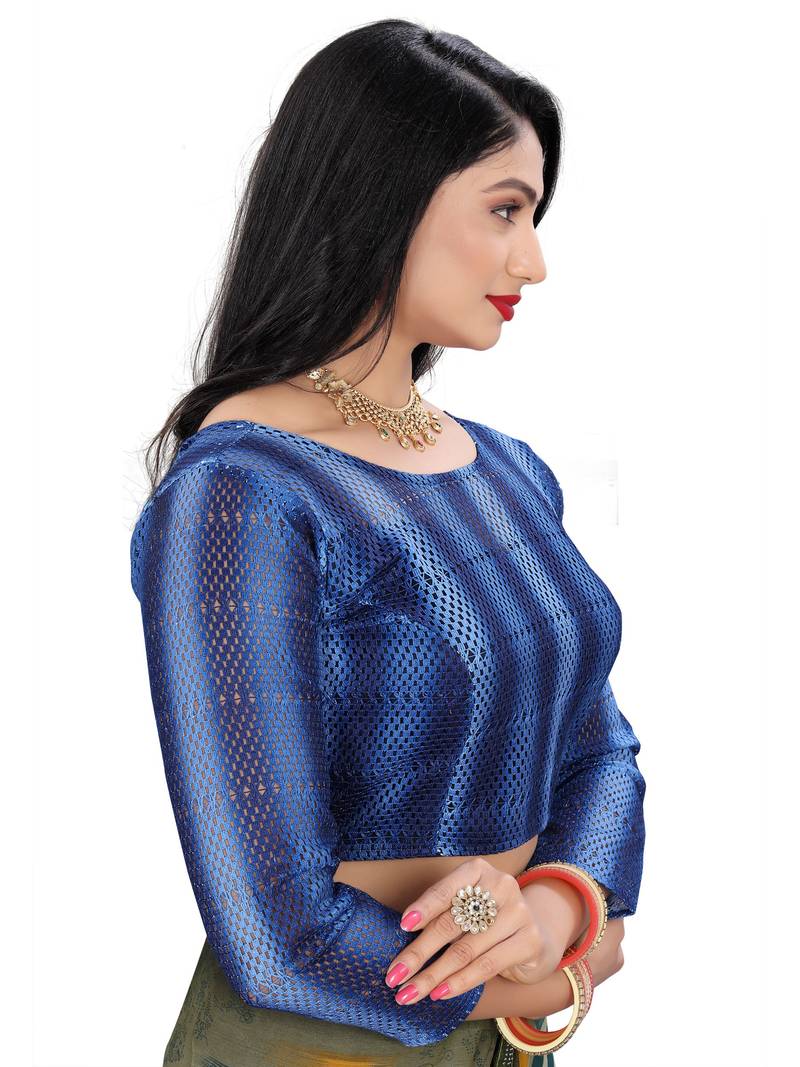 DarkBlue Ready to Wear Hand Work Blouse main image 1