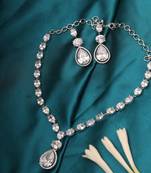Classic American Diamond Long Necklace Set