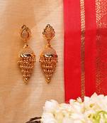 Gold-Plated Net Pattern Cone Earrings for Traditional Occasions