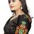 Black Heavy Malay Satin Silk Full Embroidery Work  Readymade Blouse