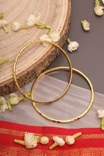 Gold-Plated Traditional Bangles Set