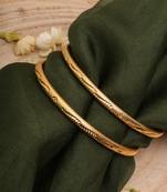 Elegant Antique Gold-Plated Bangles with Intricate Detailing