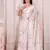 Off white hand work zarkan cut work border satin saree