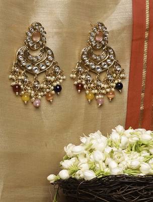 Multicolour Kundan Earrings 1