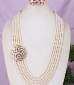 Natural fresh water pearls kundan side piece with certificate