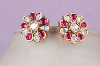 Natural fresh water pearls kundan side piece with certificate 2