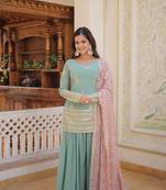 Premium Designer Readymade Kurti-Plazoo-Dupatta Collections