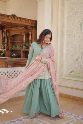 Premium Designer Readymade Kurti-Plazoo-Dupatta Collections 6