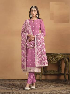 BABY PINK GEORGETTE EMBROIDERED SALWAR KAMEEZ 1