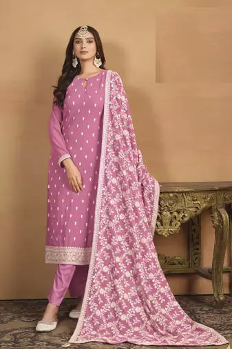 BABY PINK GEORGETTE EMBROIDERED SALWAR KAMEEZ