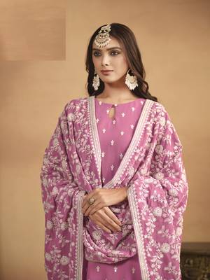 BABY PINK GEORGETTE EMBROIDERED SALWAR KAMEEZ 3